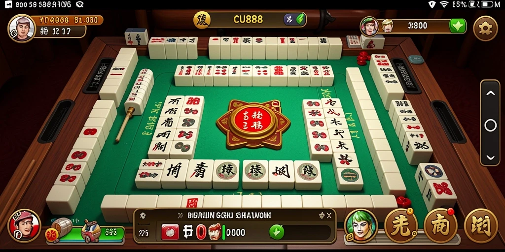 Tampilan gameplay menarik dari CU888 dalam permainan Mahjong.