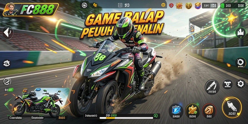 Tampilan menakjubkan dari gameplay balap FC888.