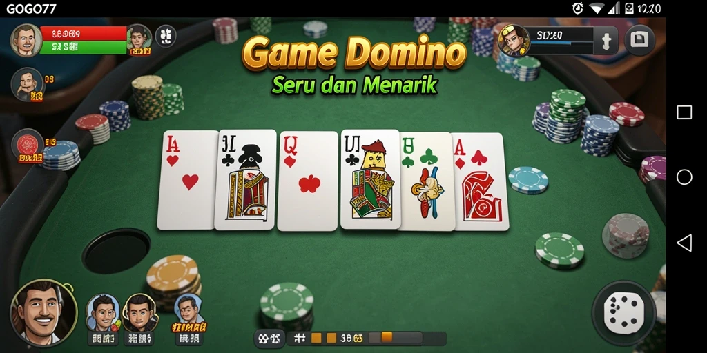 Screenshot gameplay GOGO77 yang menunjukkan keseruan bermain domino.