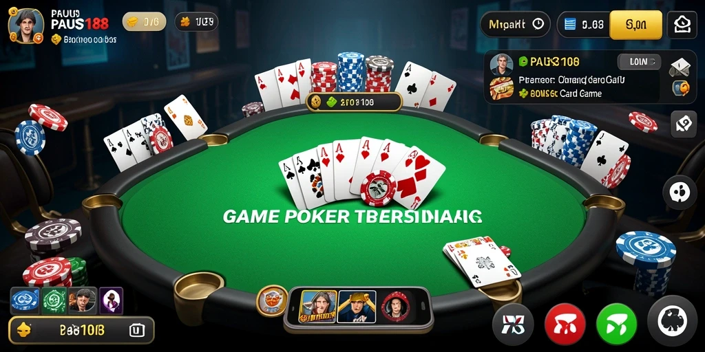 Screenshot utama PAUS188 menunjukkan suasana seru permainan Poker.