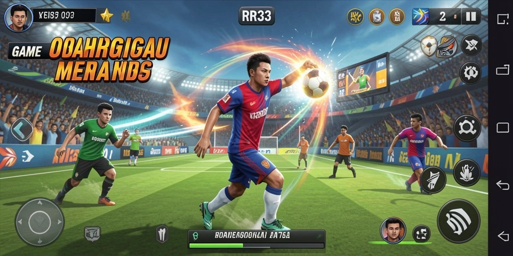Tangkapan layar gameplay RR33 menampilkan aksi seru dalam olahraga.