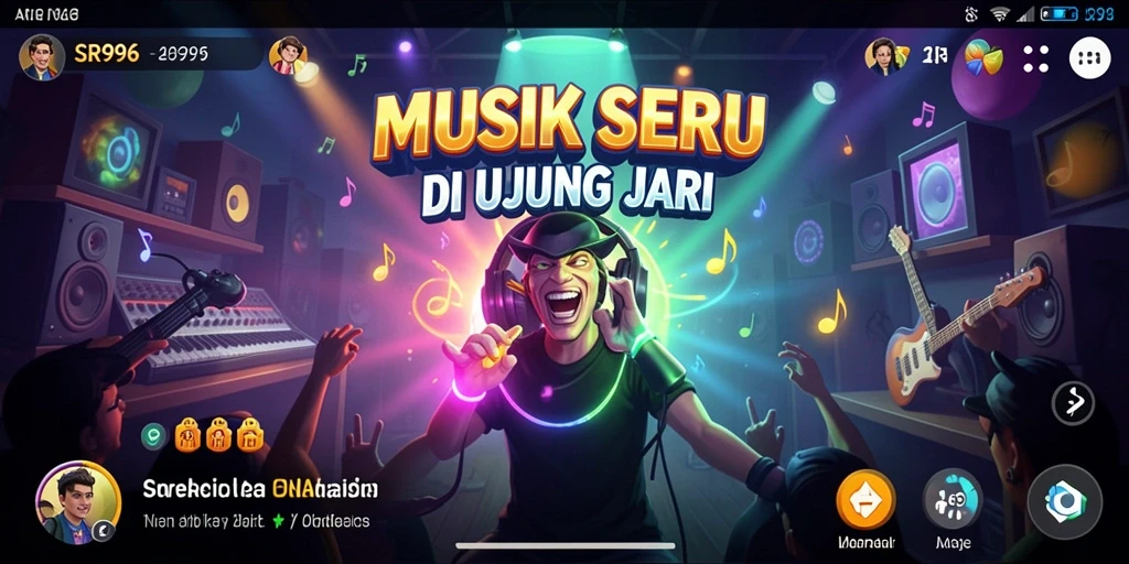 Tampilan gameplay seru SR996 dengan berbagai fitur musik.