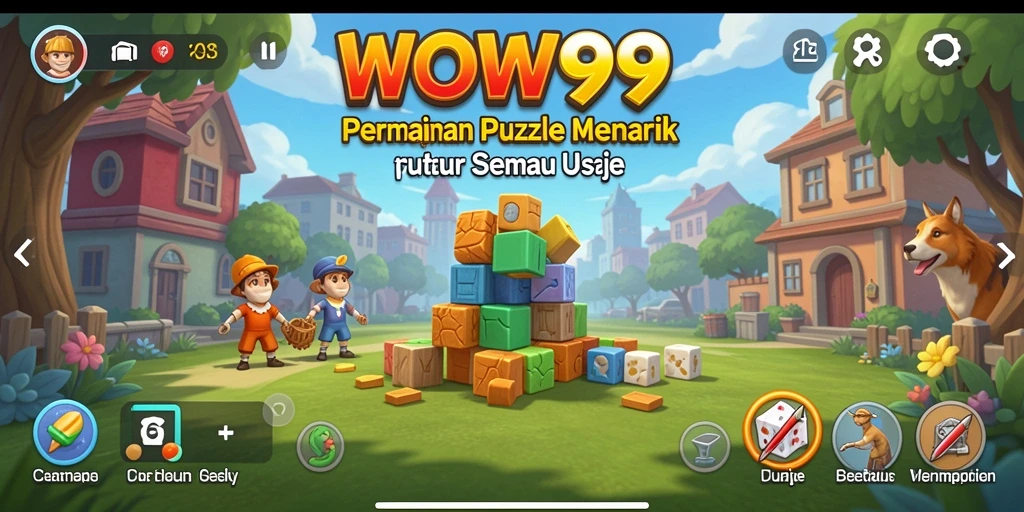 Tampilan gameplay menarik dari WOW99 dengan berbagai teka-teki puzzelnya.